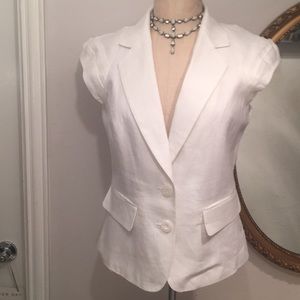 Worthington Short Sleeve White Blazer